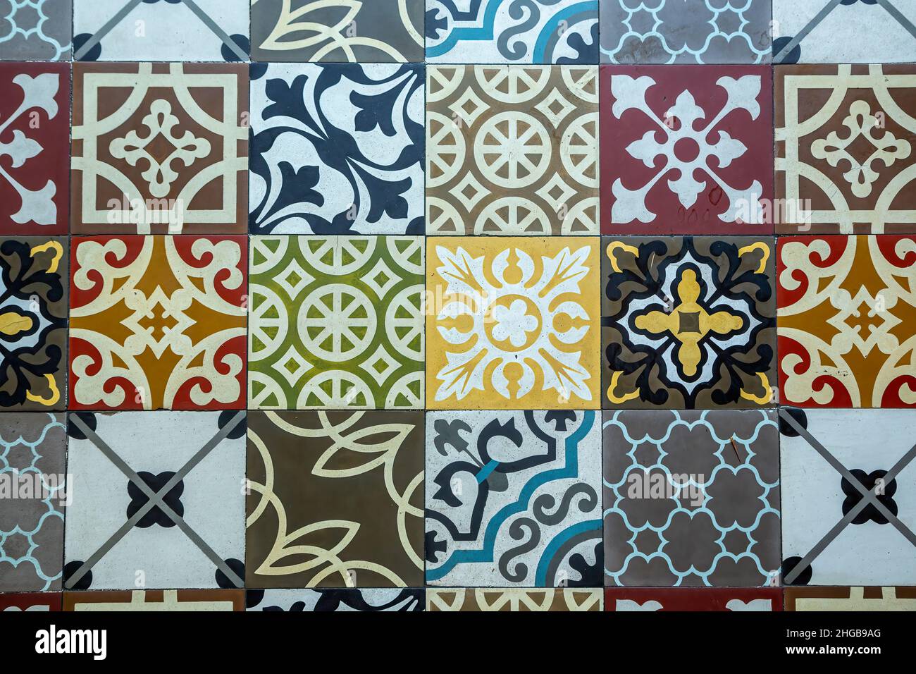 Fliesenboden, Marktrestaurant, Hoi an, Vietnam Stockfoto