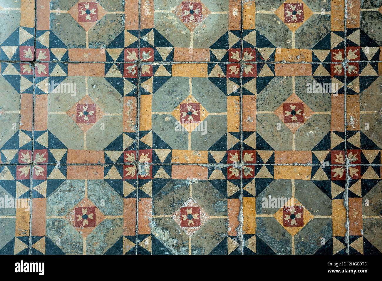 Fliesenboden, Phuk Kien (Fukien) Assembly Hall, Hoi an, Vietnam Stockfoto