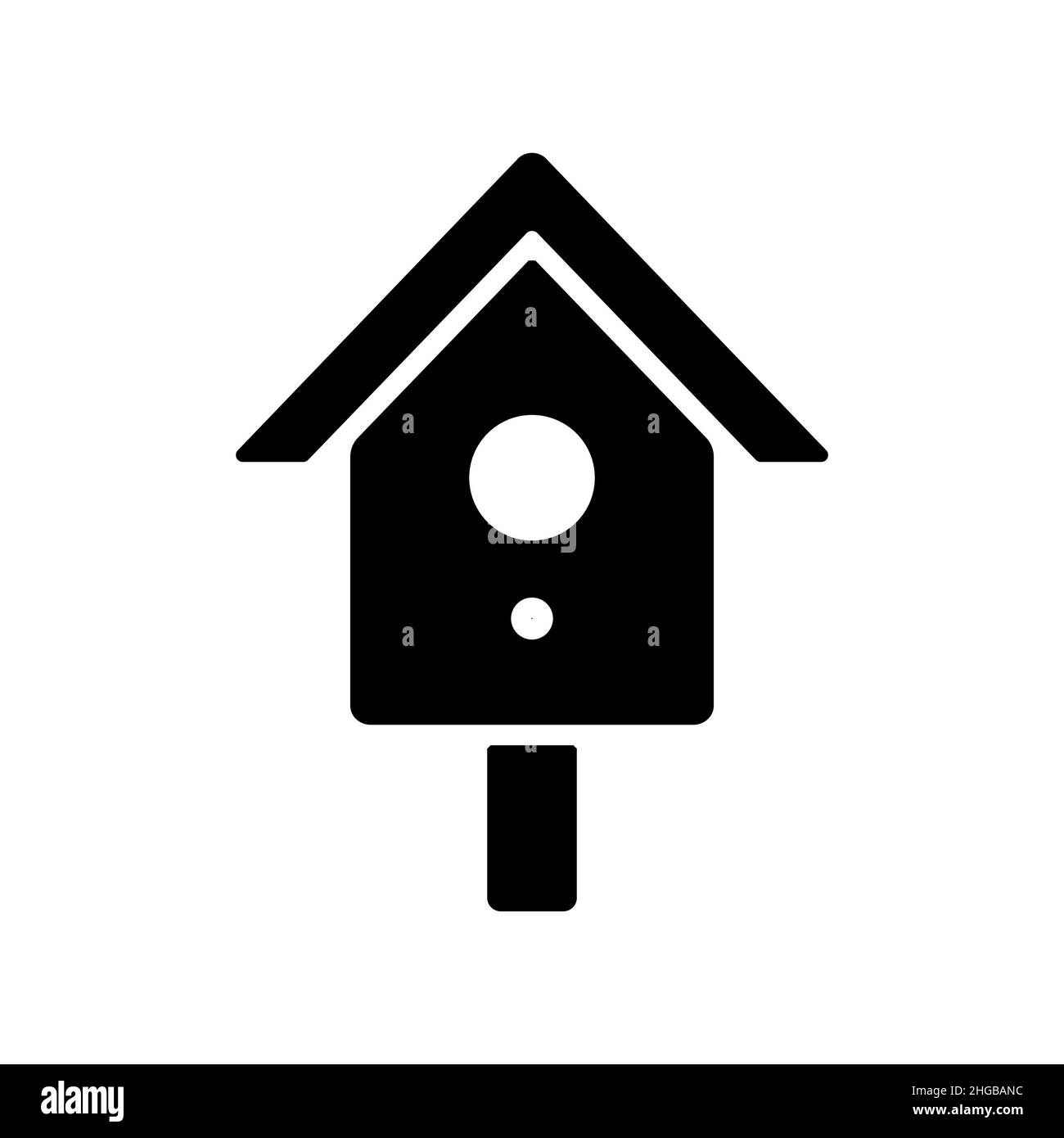 Nesting-Box oder Vogelhaus Vektor Glyphen-Symbol. Graph-Symbol für PET- und Veterinärwebsite und Apps-Design, Logo, App, UI Stock Vektor