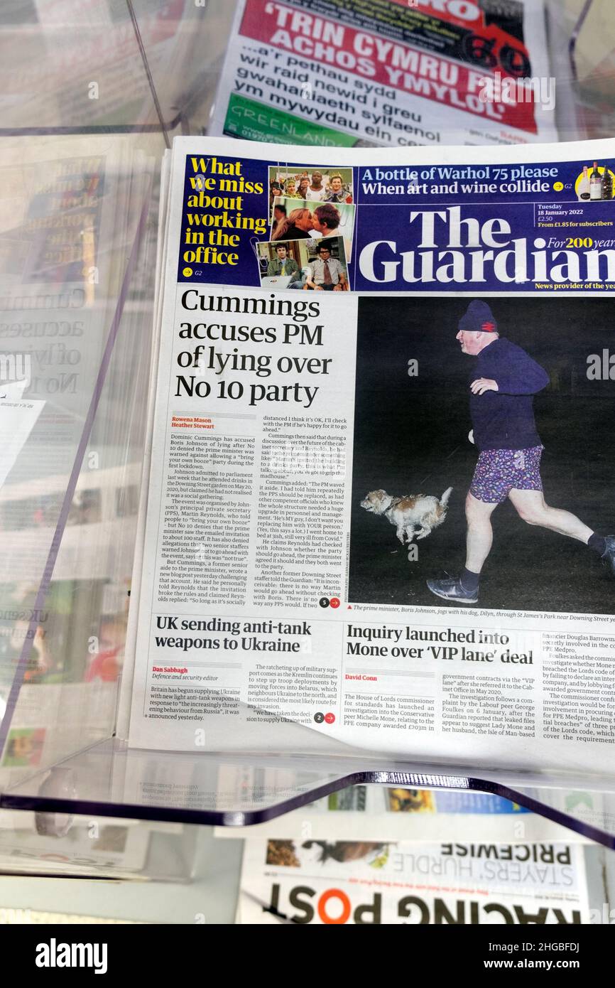 Dominic „Cummings wirft Premierminister (Boris Johnson) vor, über die Partei Nr. 10 gelogen zu haben“ Stockfoto