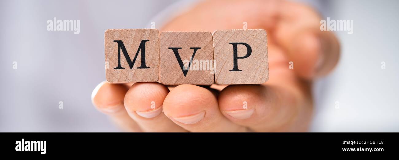 MVP Minimum Viable Product. Business Prototype Strategy Stockfoto