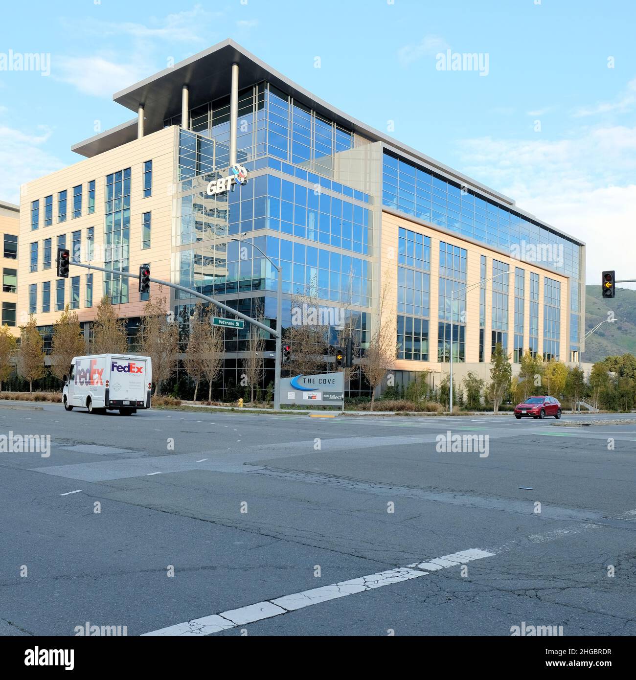 Außenansicht des Hauptsitzes von Global Blood Therapeutics in South San Francisco, Kalifornien; GBT ist ein biopharmazeutisches Unternehmen im Silicon Valley. Stockfoto