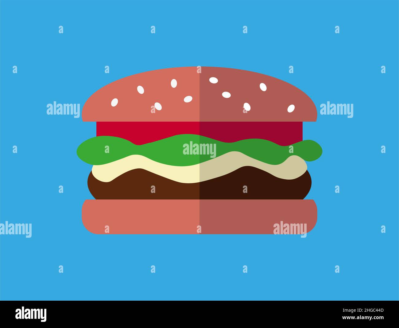 Hamburger Vektorgrafik im flachen Design Stock Vektor