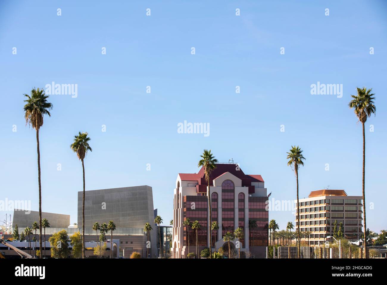 Tagesansicht der Skyline von Downtown Mesa, Arizona, USA. Stockfoto