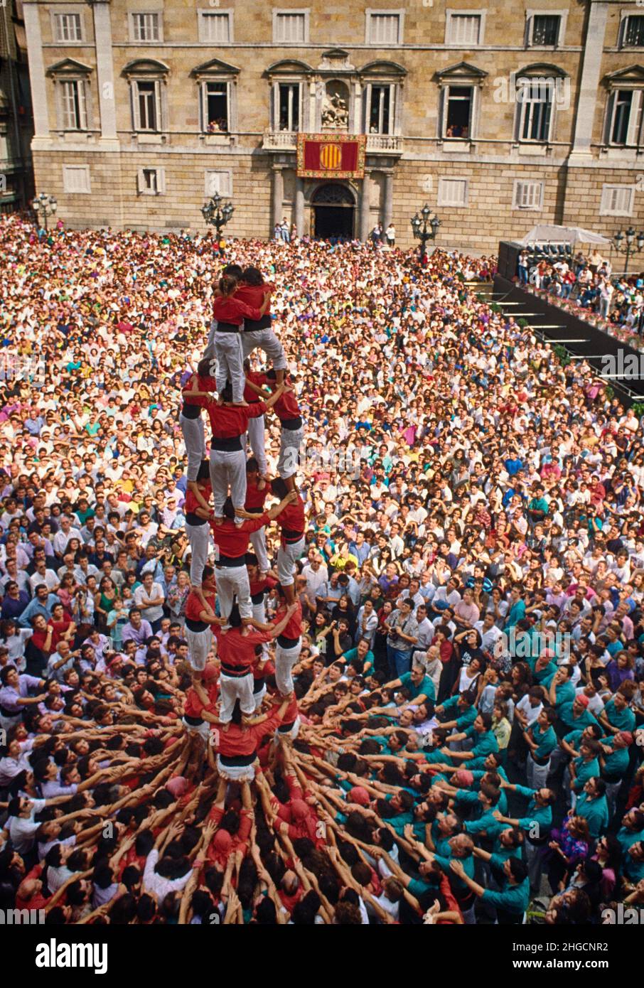 Spanien Barcelona Human Castle Conseil General Sant jaume Plaza Stockfoto
