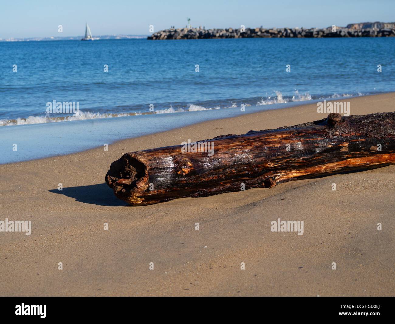 Strand von Hondarribia in Irun Spanien Stockfoto