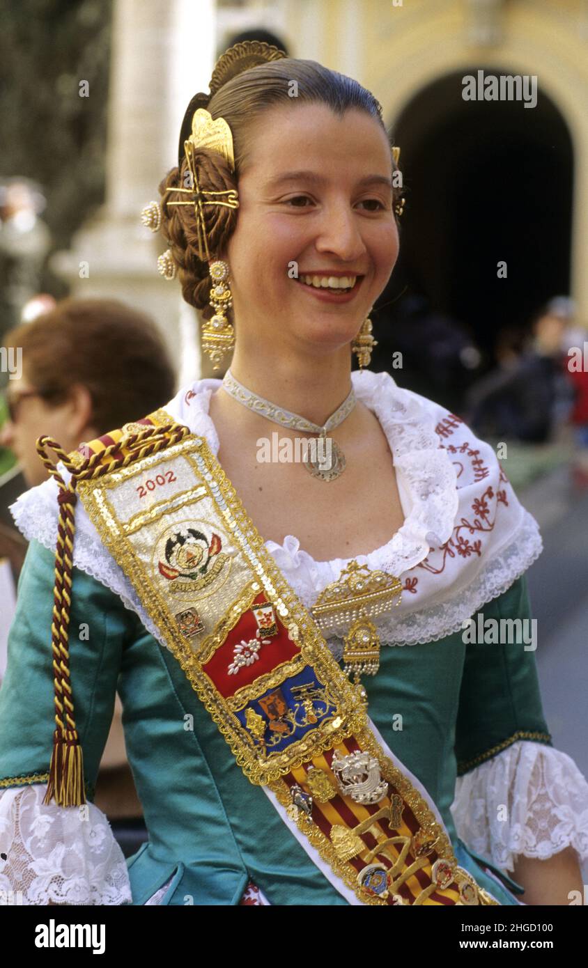 spanien Valencia Las fallas Festival traditionelle Kleidung Stockfoto