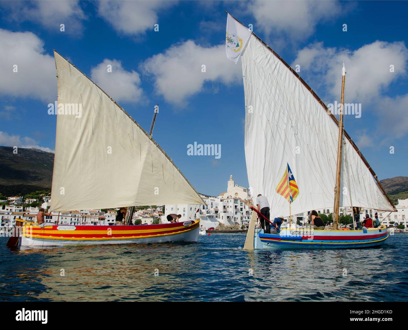 Spanien costa brava cadaqués traditionelles katalanisches Fischerboot Dali's Dorf Stockfoto