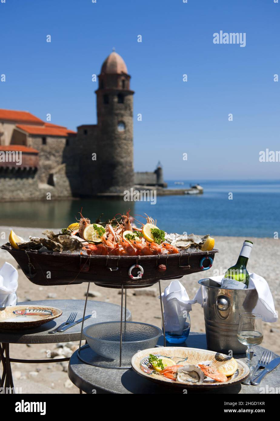 frankreich Meeresfrüchte Collioure katalanischen Land Stockfoto