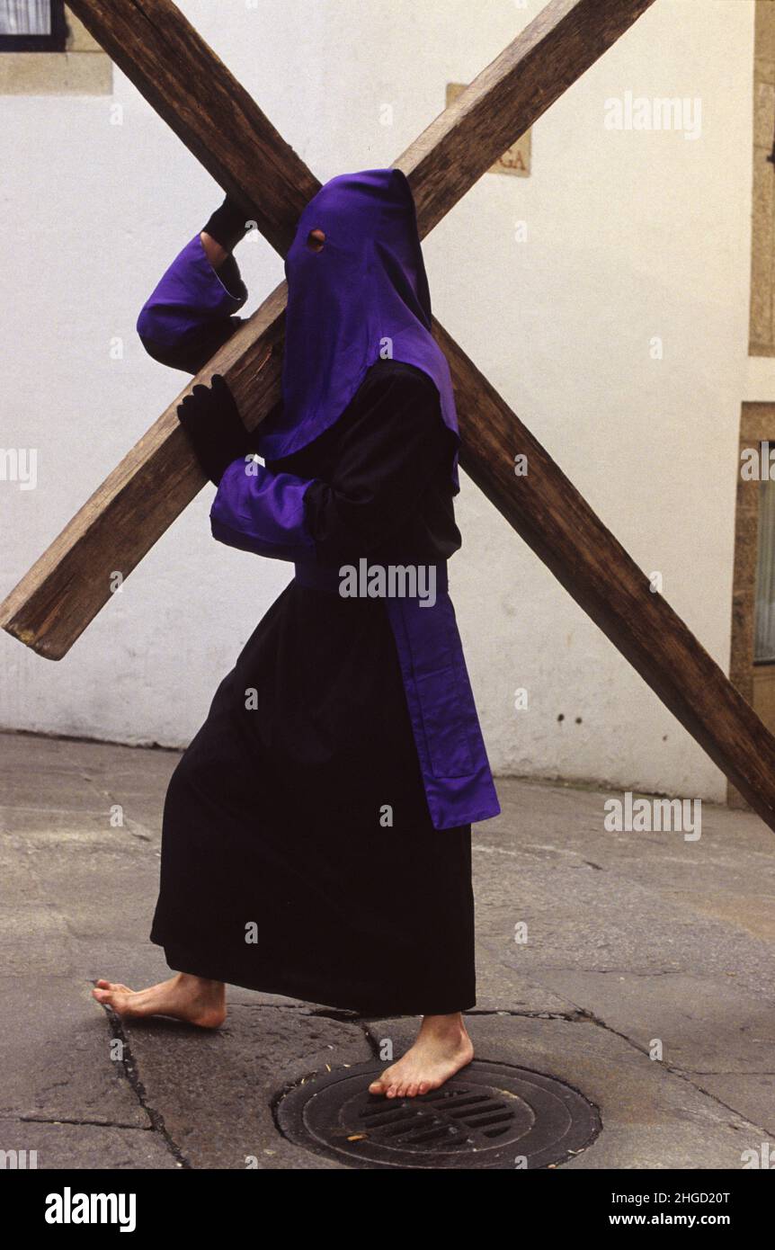 spanien Galice santiago compostele sant week pelgrims Stockfoto