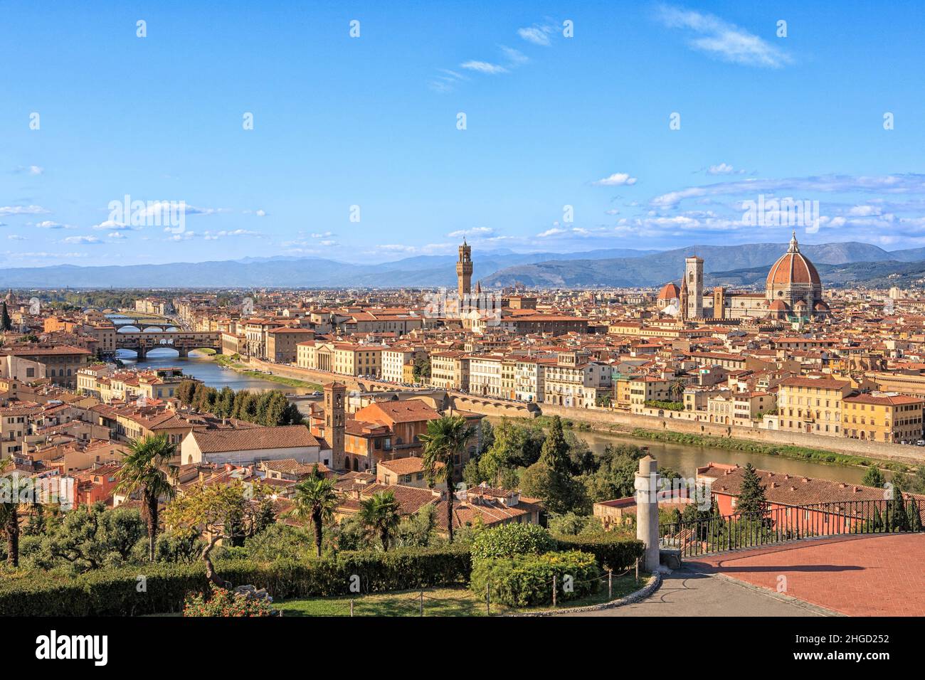 Blick auf Florenz von der Piazza Michelangelo aus. Florenz, Italien Stockfoto
