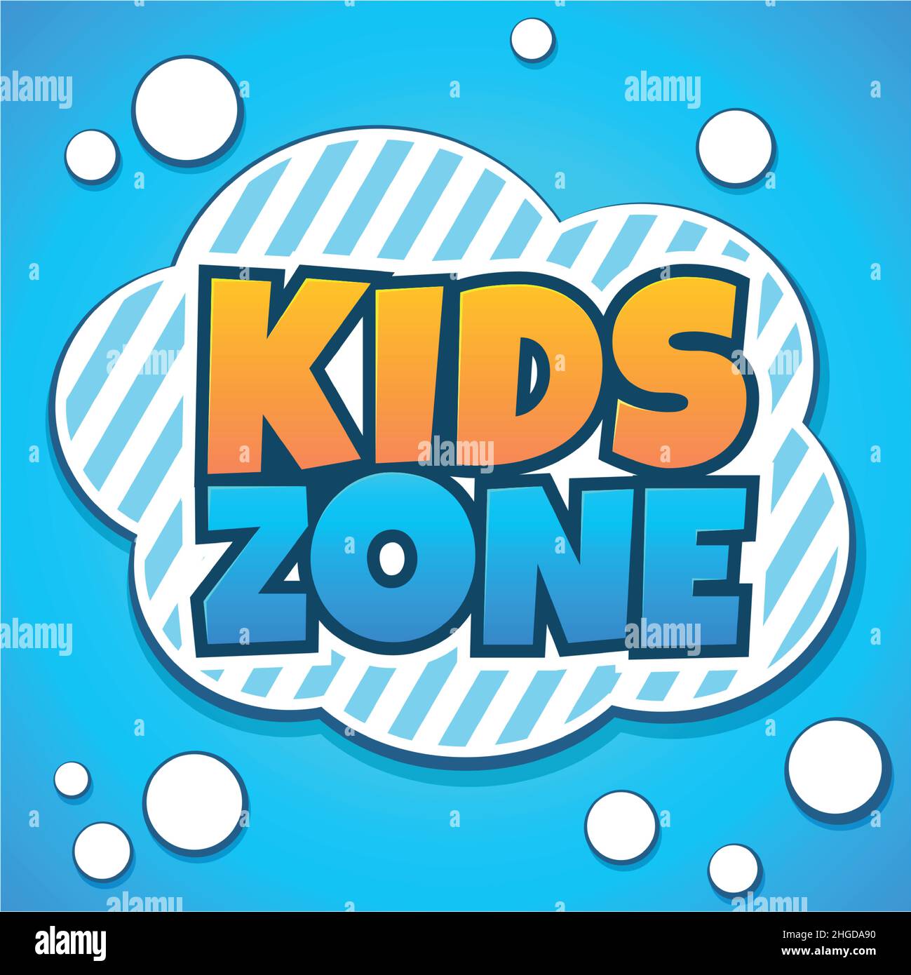 Kinderzonenetikett. Logo des Spielparks für Kinder Stock Vektor