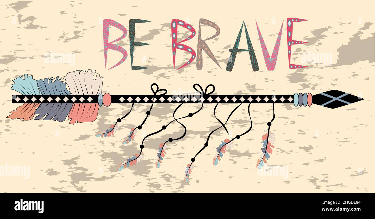 Tapfer zu sein. Inspirierende Zitat. Moderne Kalligraphie Phrase mit