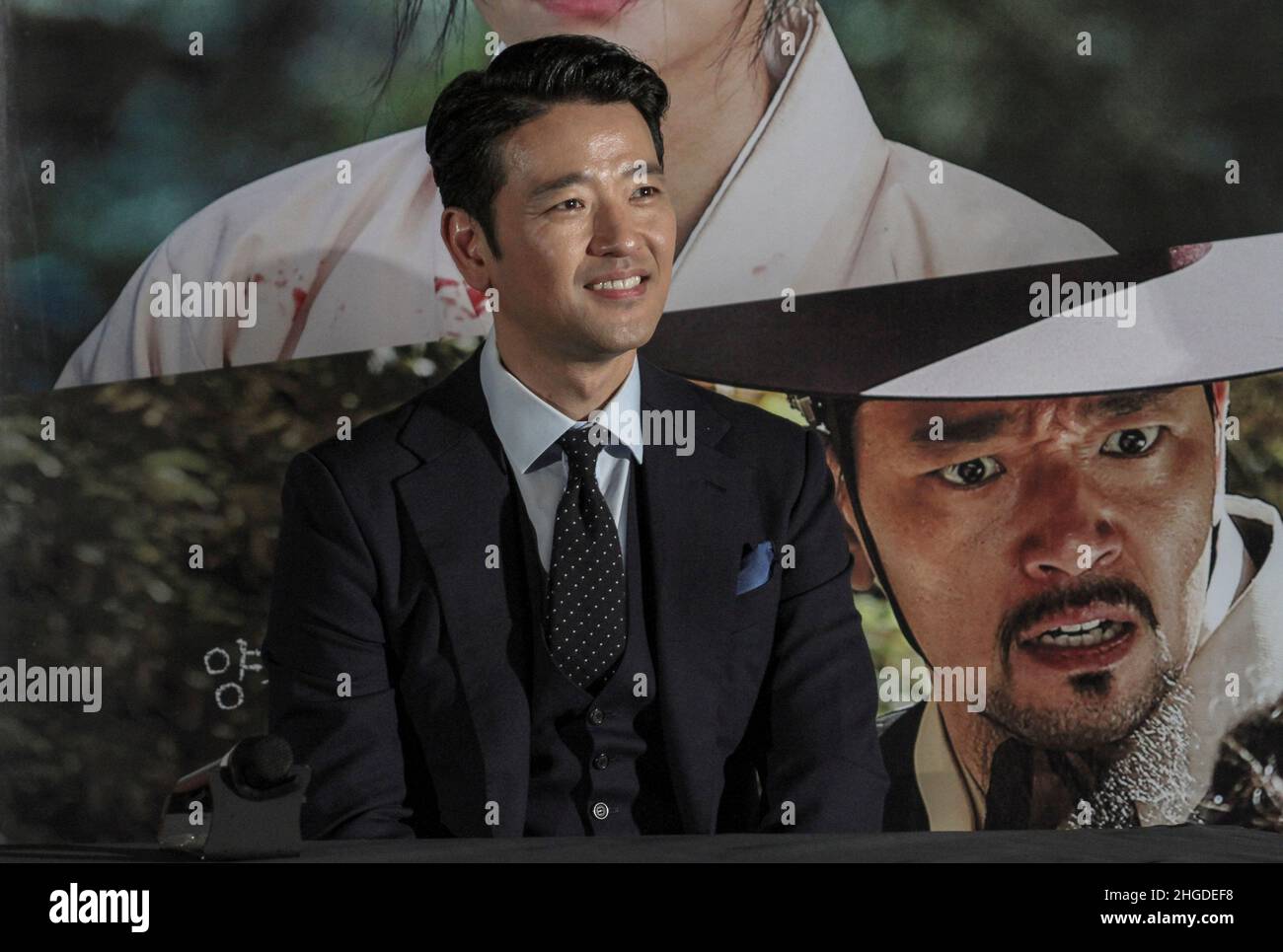 Der Schauspieler BAE Soo bin nimmt an der Show Teil, während der neuen FILMKRIEGER DER MEDIENSCHAU DAWN in Seoul, Südkorea. Stockfoto
