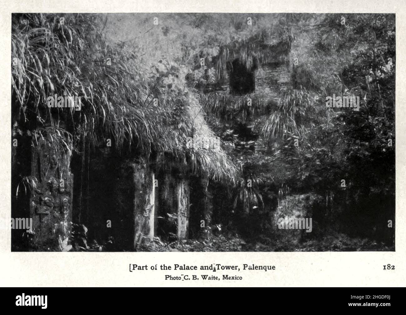 Teil des Palastes und Turms, Palenque aus dem Buch "Myths and Legends Mexico and Peru" von Lewis Spence, Herausgeber Boston : David D. Nickerson 1913 Stockfoto