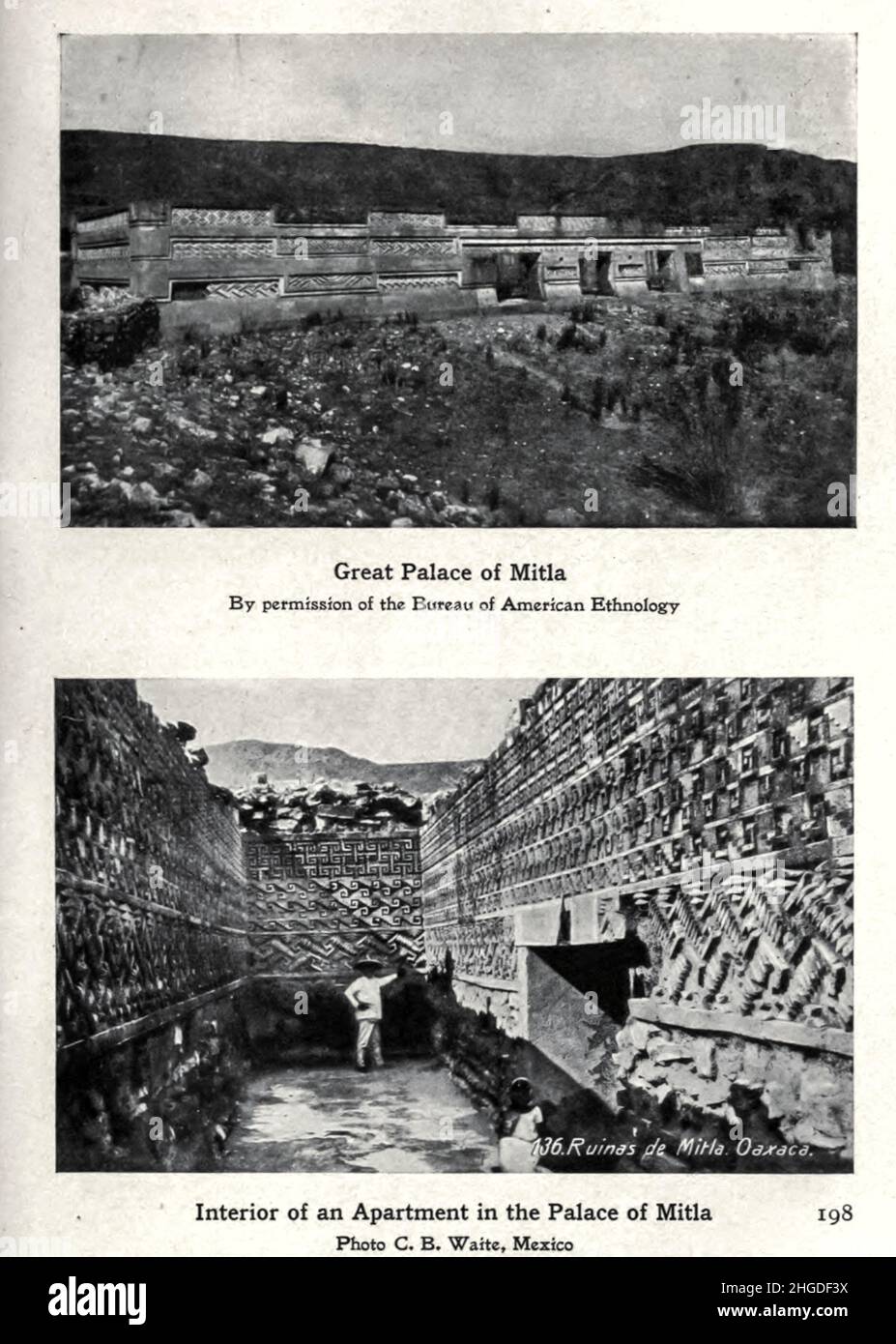 Großer Palast von Mitla aus dem Buch "Myths and Legends Mexico and Peru" von Lewis Spence, Verlag Boston: David D. Nickerson 1913 Stockfoto
