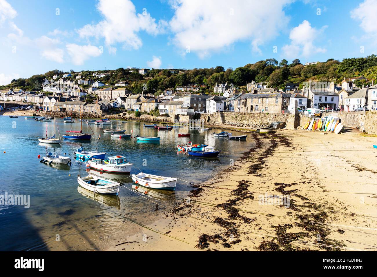 Mousehole Cornwall, Großbritannien, England, Mousehole Village Cornwall, Mousehole, Mousehole Cornwall, Mousehole UK, Dorf, Cornisch, Dörfer, Küste, Stockfoto