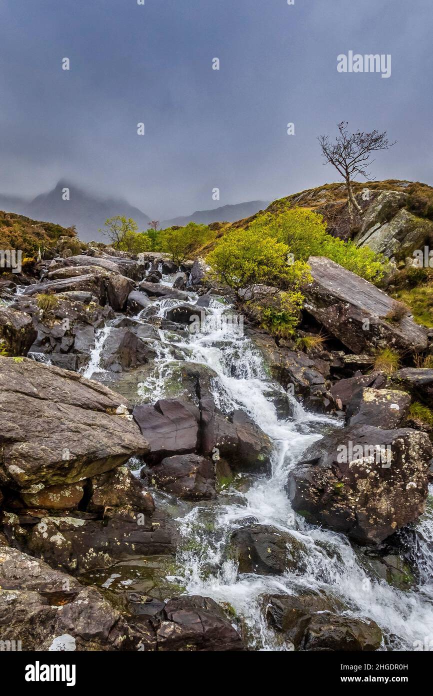 Wasserfall im Snowdonia National Park, Nordwales. Stockfoto
