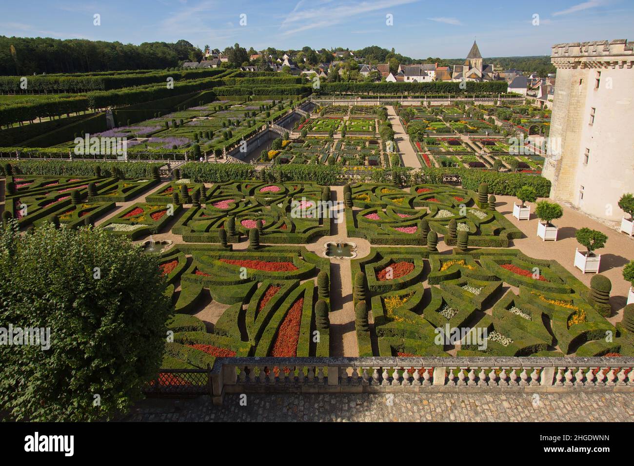 Gärten des Schlosses Villandry des Loire-Tals in Frankreich, Europa Stockfoto