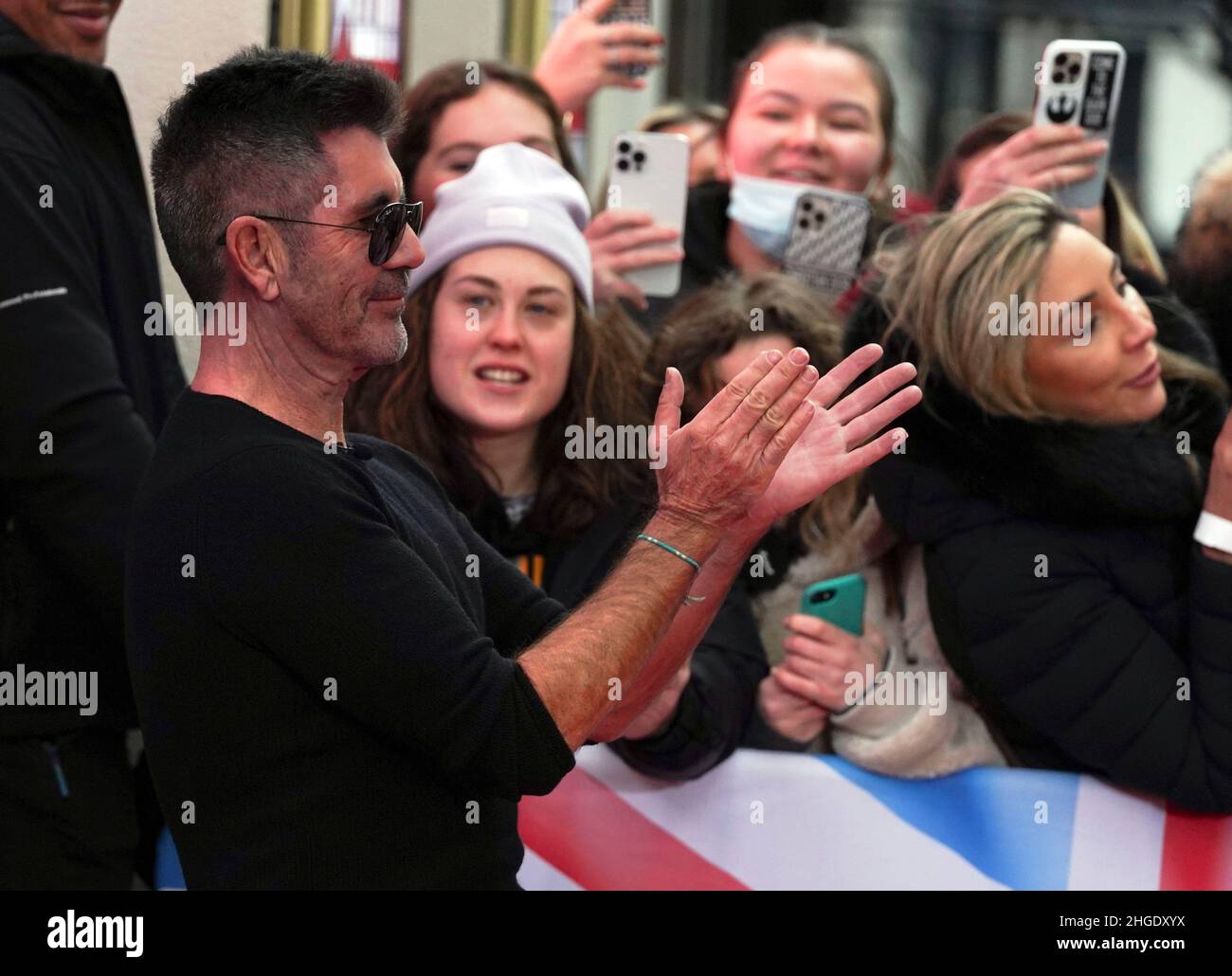 Richter Simon Cowell kommt zu den britischen Got Talent-Vorspielen im Londoner Palladium, Soho, in London. Bilddatum: Donnerstag, 20. Januar 2022. Stockfoto