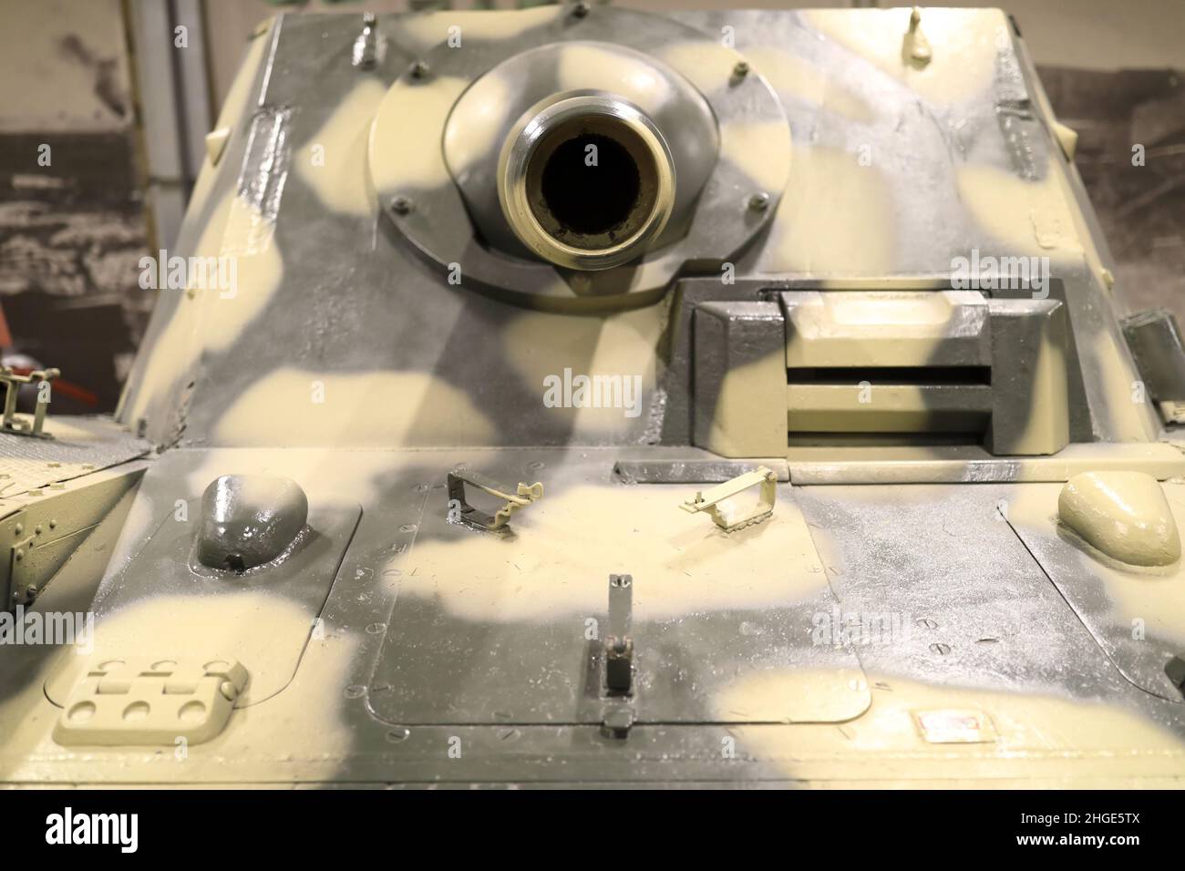 Ansicht des schweren Sturmpanzers IV-Sturmgewehrs Stockfoto