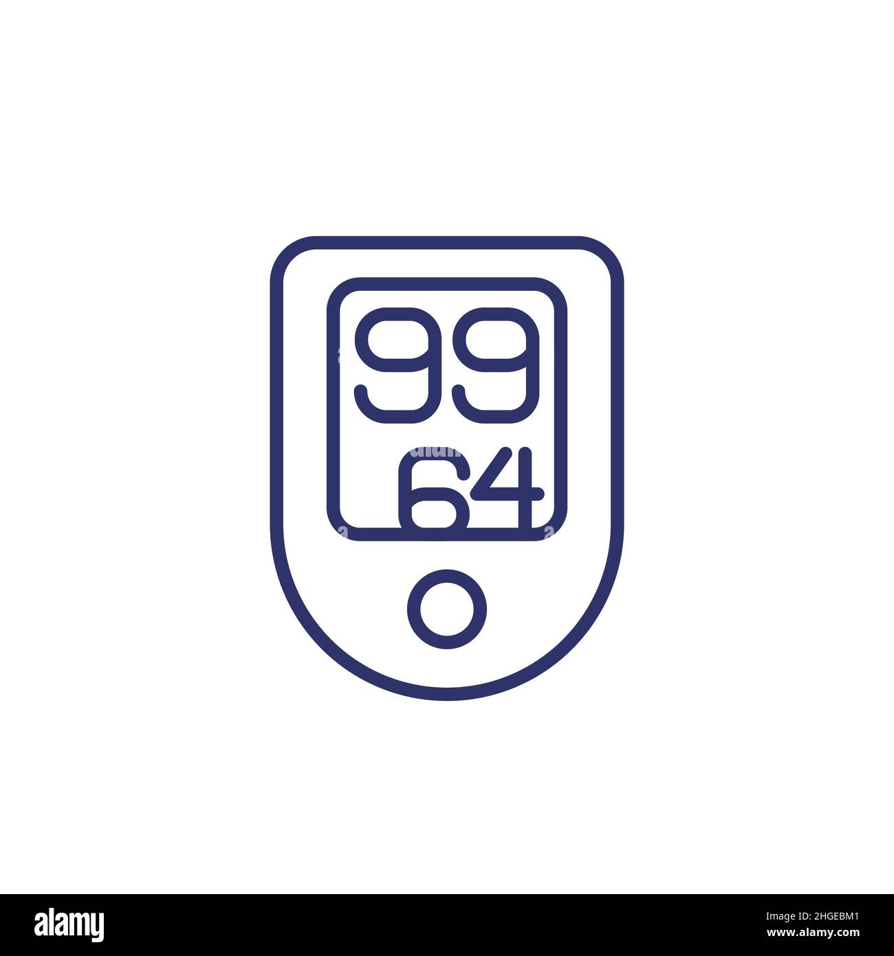Symbol für Oximeter-Linie, Sauerstoffsättigungstest Stock Vektor
