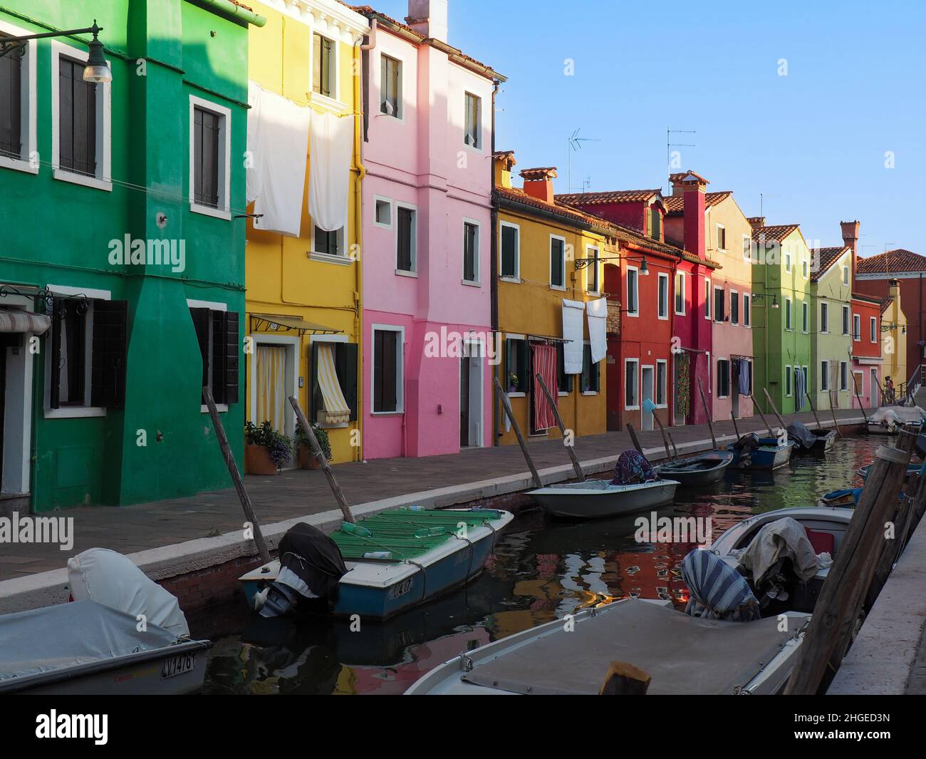 Bunte Häuser in Burano, Venedig, Italien Stockfoto