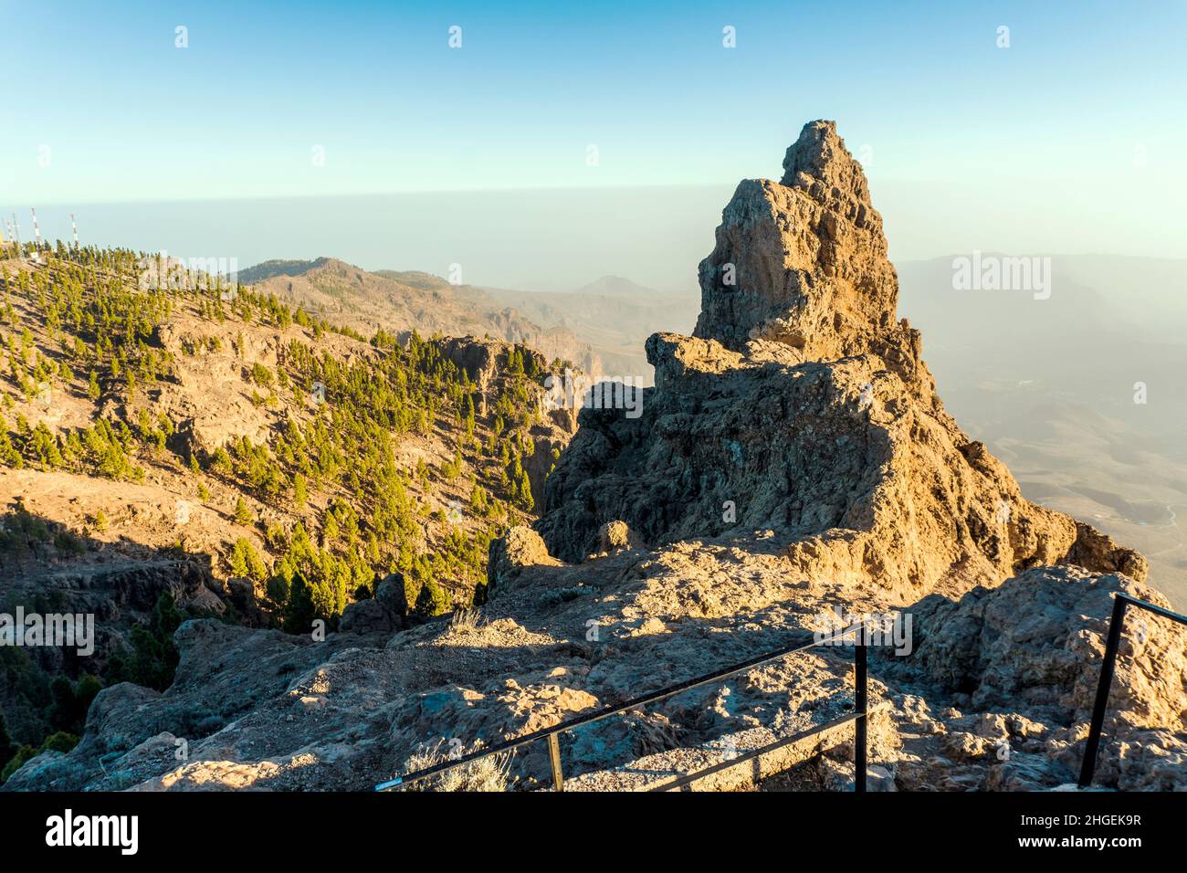 Blick vom höchsten Gipfel Gran Canarias, Pico de las nieves, Kanarische Inseln, Spanien Stockfoto