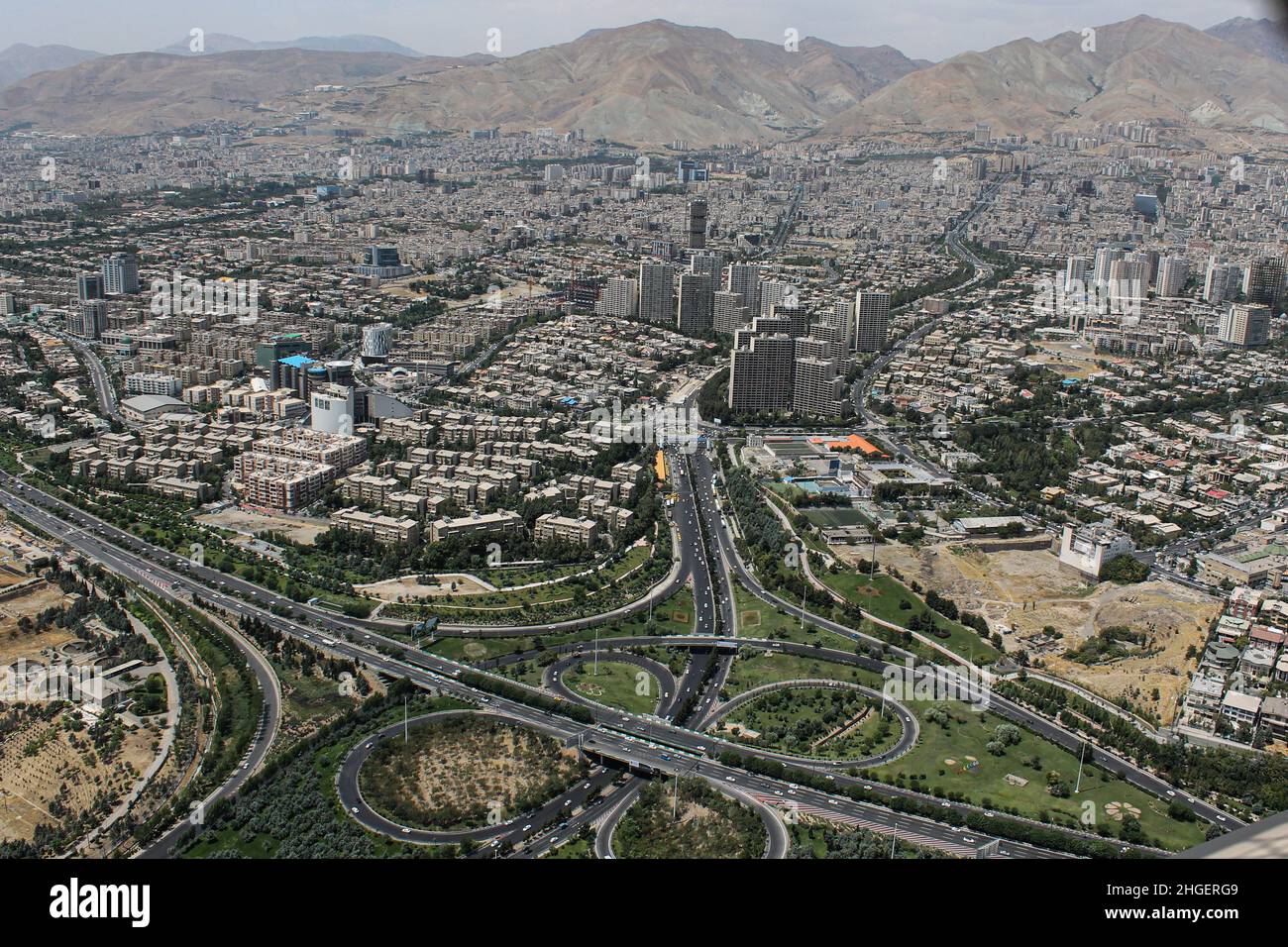 Blick vom Borj-e Milad, fernsehturm teheran, iran Stockfoto