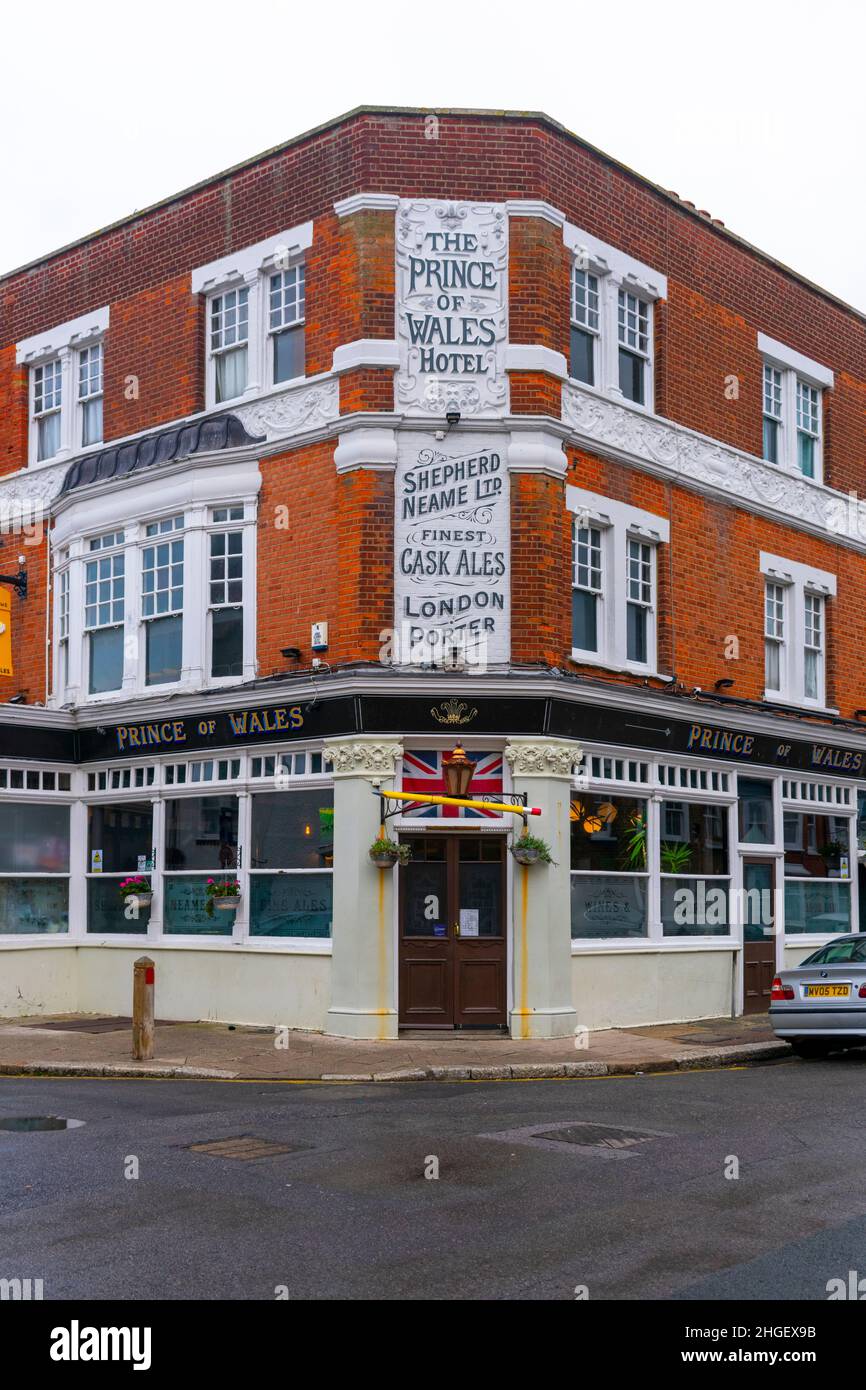 The Prince of Wales Pub in Herne Bay. Stockfoto