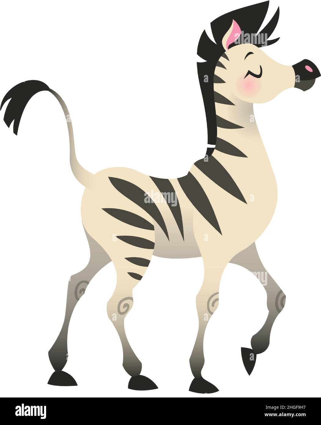 Zebra-Charakter. Wild gestreiftes Pferd. Safari-Tier Stock Vektor