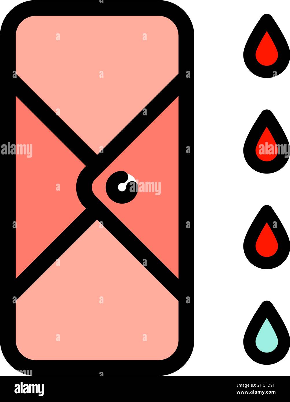 Wiederverwendbares Farbsymbol Für Das „Zero Waste“-Hygienepad Für Frauen. Umweltfreundliches Piktogramm Hygiene Pad Line. Symbol Für „Sanitary Bio Menstruation Pad“. Isolierte Vektorgrafik Stock Vektor