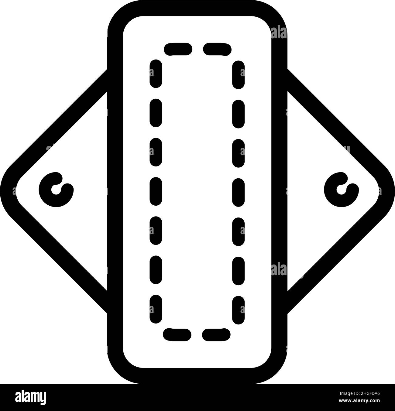 Wiederverwendbares Symbol „Zero Waste Female Hygiene Pad“. Umweltfreundliches Piktogramm Hygiene Pad Line. Symbol Für „Sanitary Bio Menstruation Pad“. Isolierte Vektordarstellung Stock Vektor