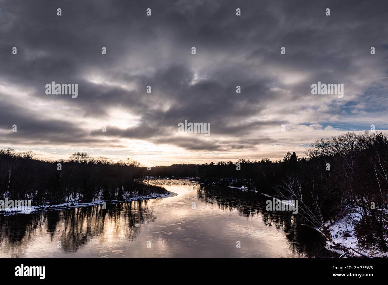 Au Sable River auf Winterwanderung Stockfoto