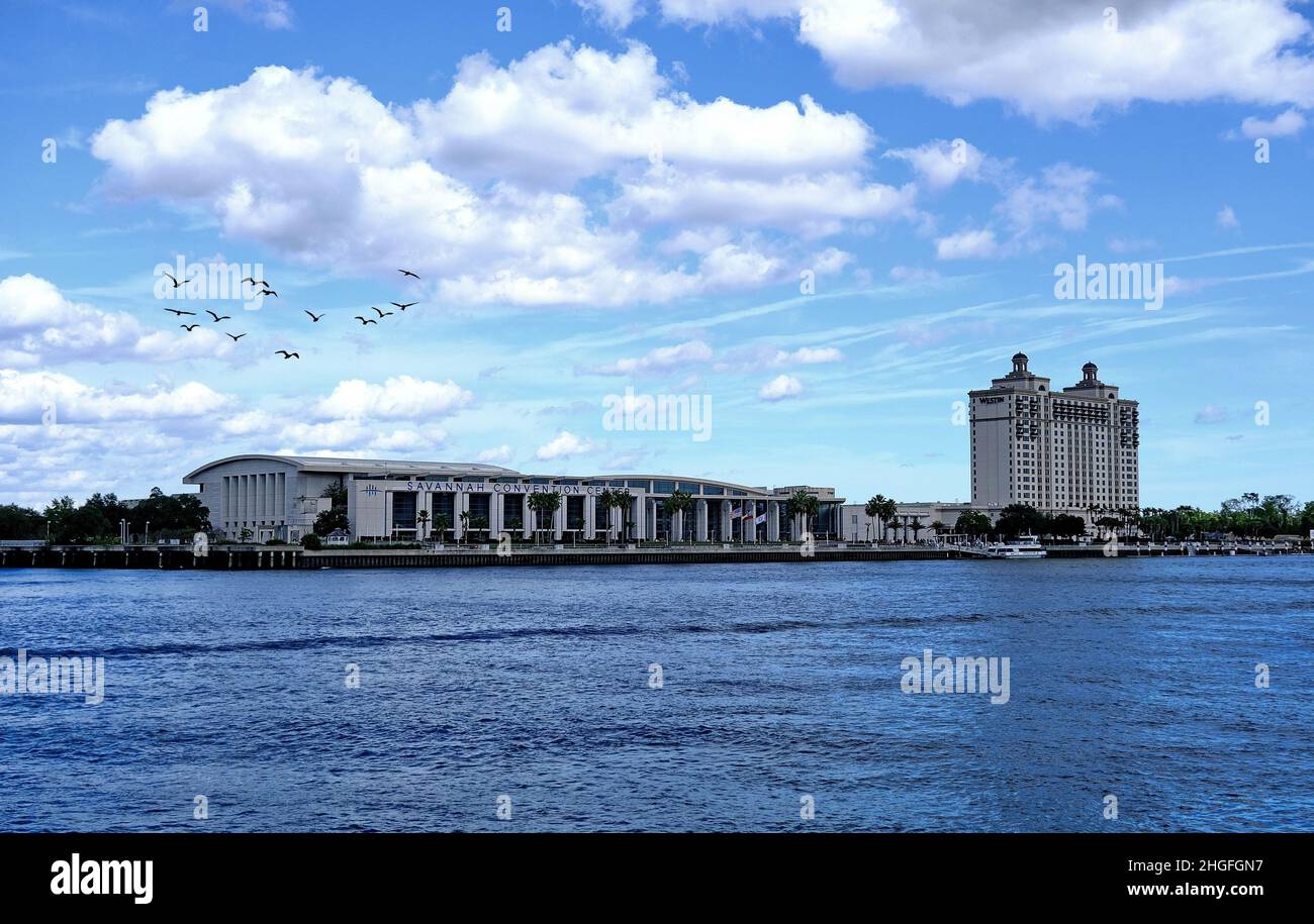 Savannah Convention Center und Westin Hotel Stockfoto