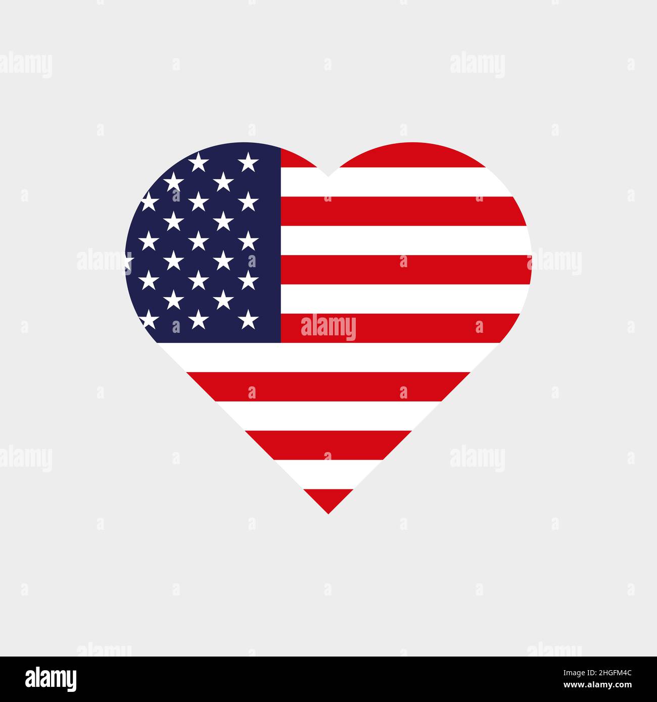 Die Flagge der Vereinigten Staaten in Herzform Stock Vektor