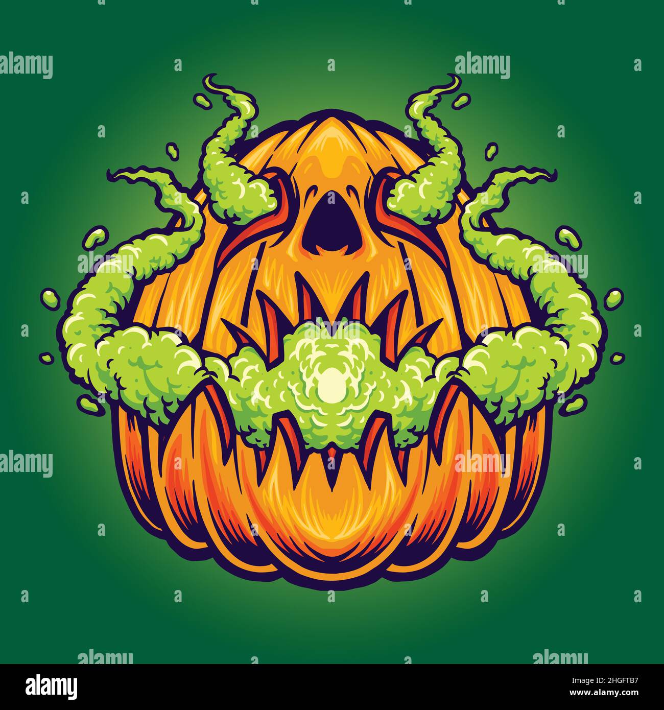 Kürbisse Vape Halloween Vektor Illustrationen für Ihre Arbeit Logo, Maskottchen Merchandise T-Shirt, Aufkleber und Label Designs, Poster, Grußkarten Stock Vektor