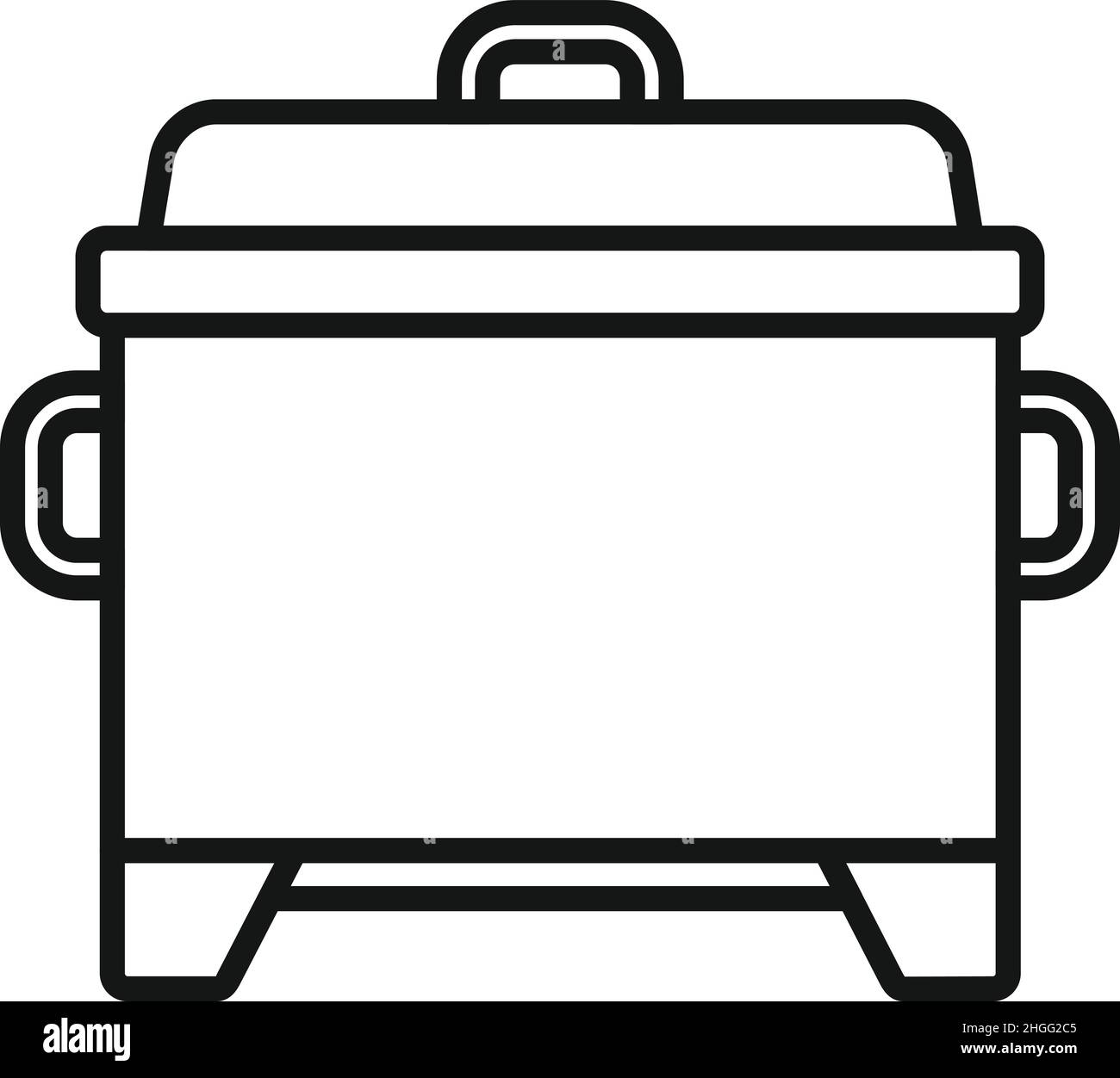 Grafik zum Umriss des Symbols „Grill Smokehouse“. BBQ Grill. Backhaus Stock Vektor