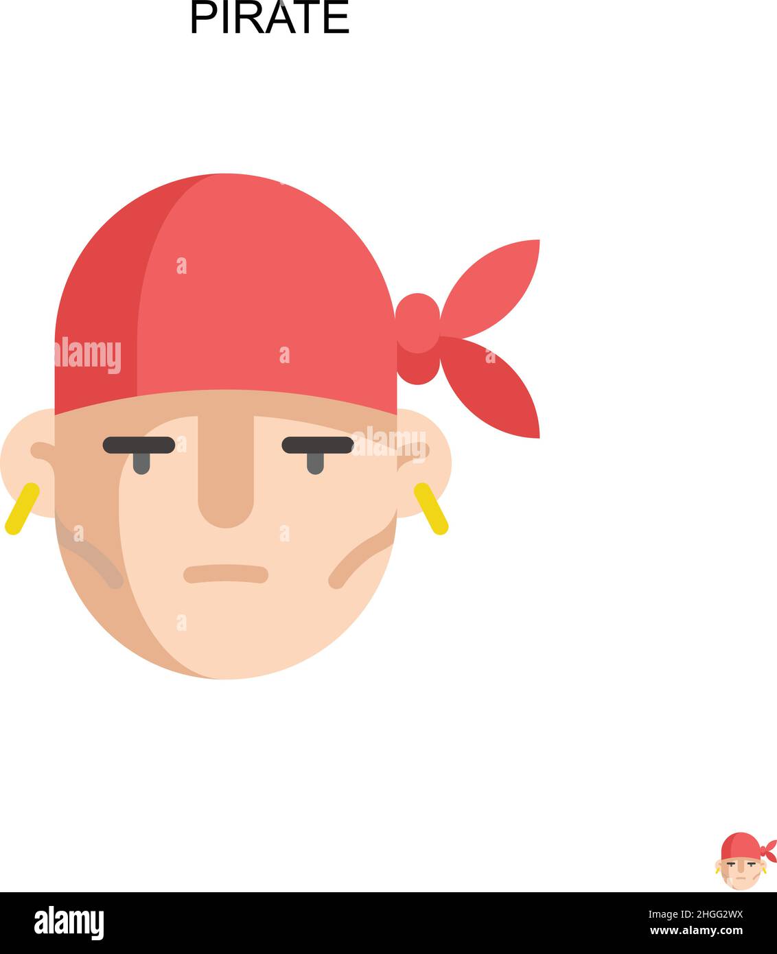 Pirate einfache Vektor-Symbol.perfekte Farbe modernes Piktogramm auf bearbeitbare Kontur. Pirate Icons für Ihr Business-Projekt Stock Vektor