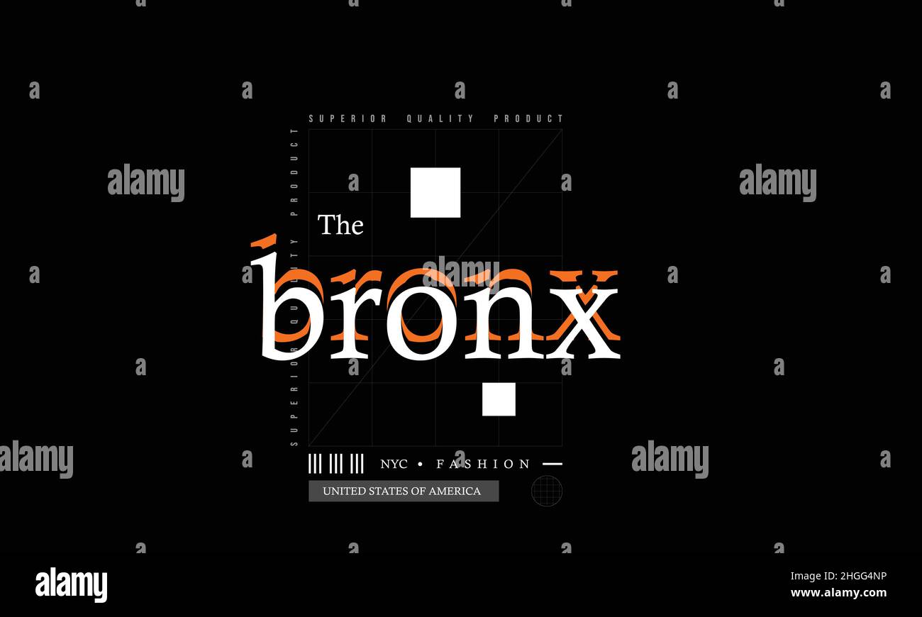 bronx Street Wear american Urban T-Shirt Monogramm Text Vektor Vorlage Stock Vektor