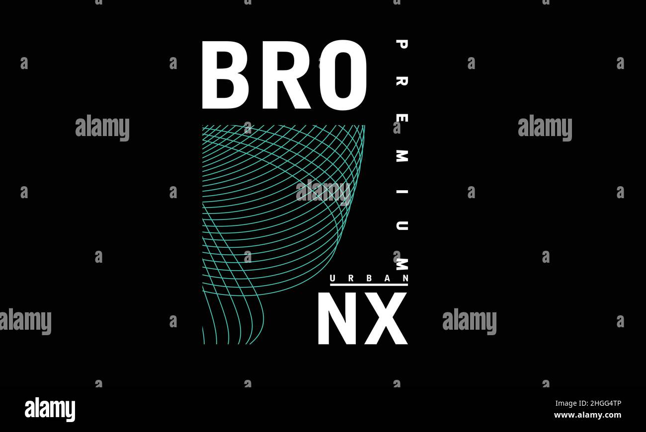 bronx Street Wear american Urban T-Shirt Monogramm Text Vektor Vorlage Stock Vektor