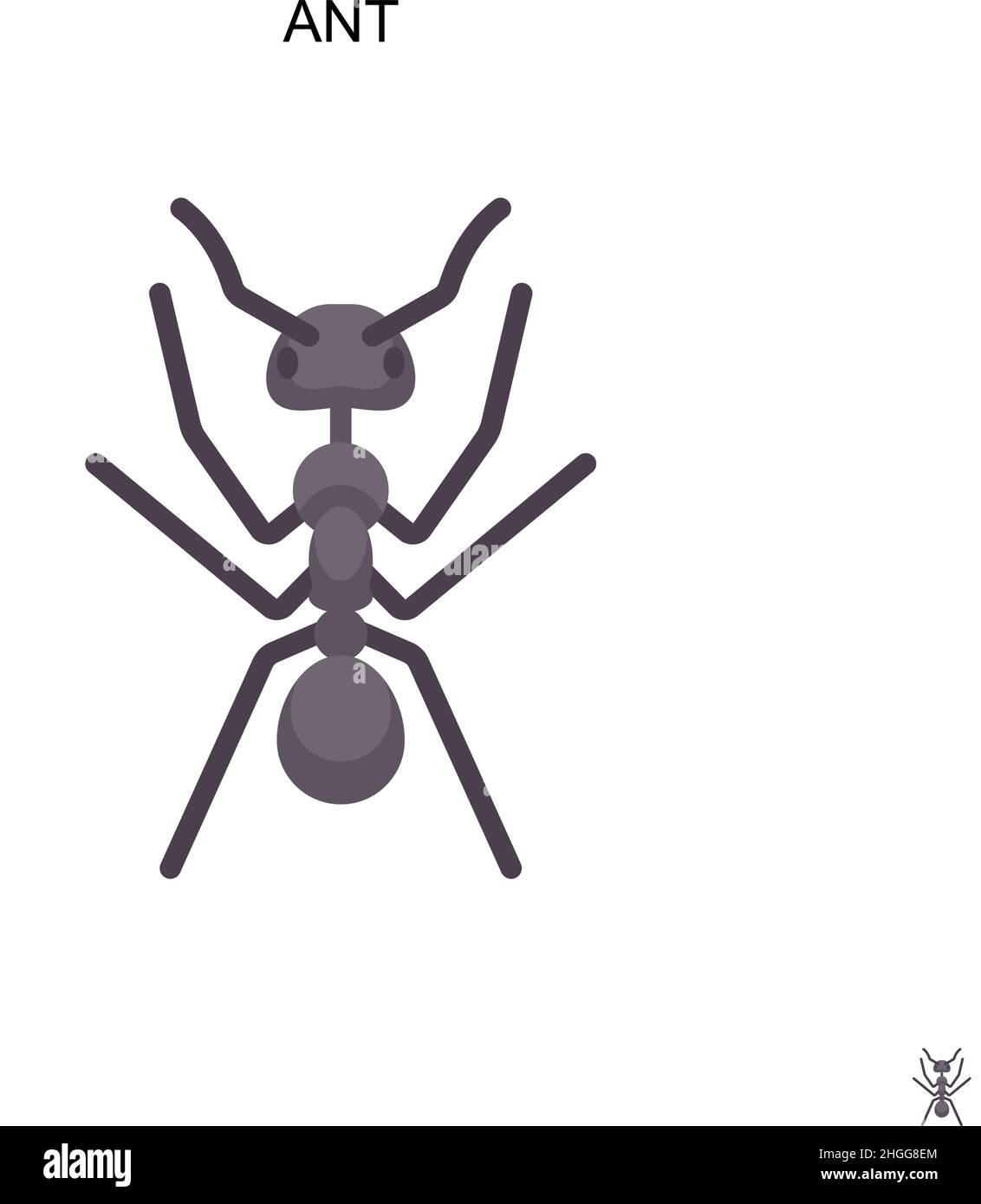 ANT einfaches Vektor-Symbol.perfekte Farbe modernes Piktogramm auf bearbeitbare Kontur. ANT-Symbole für Ihr Geschäftsprojekt Stock Vektor