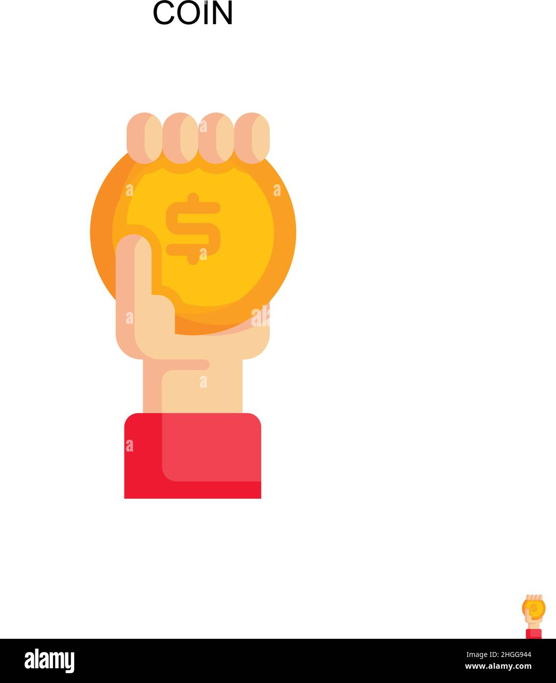 Münze einfaches Vektor-Symbol.perfekte Farbe modernes Piktogramm auf bearbeitbaren Strich. Münzsymbole für Ihr Geschäftsprojekt Stock Vektor