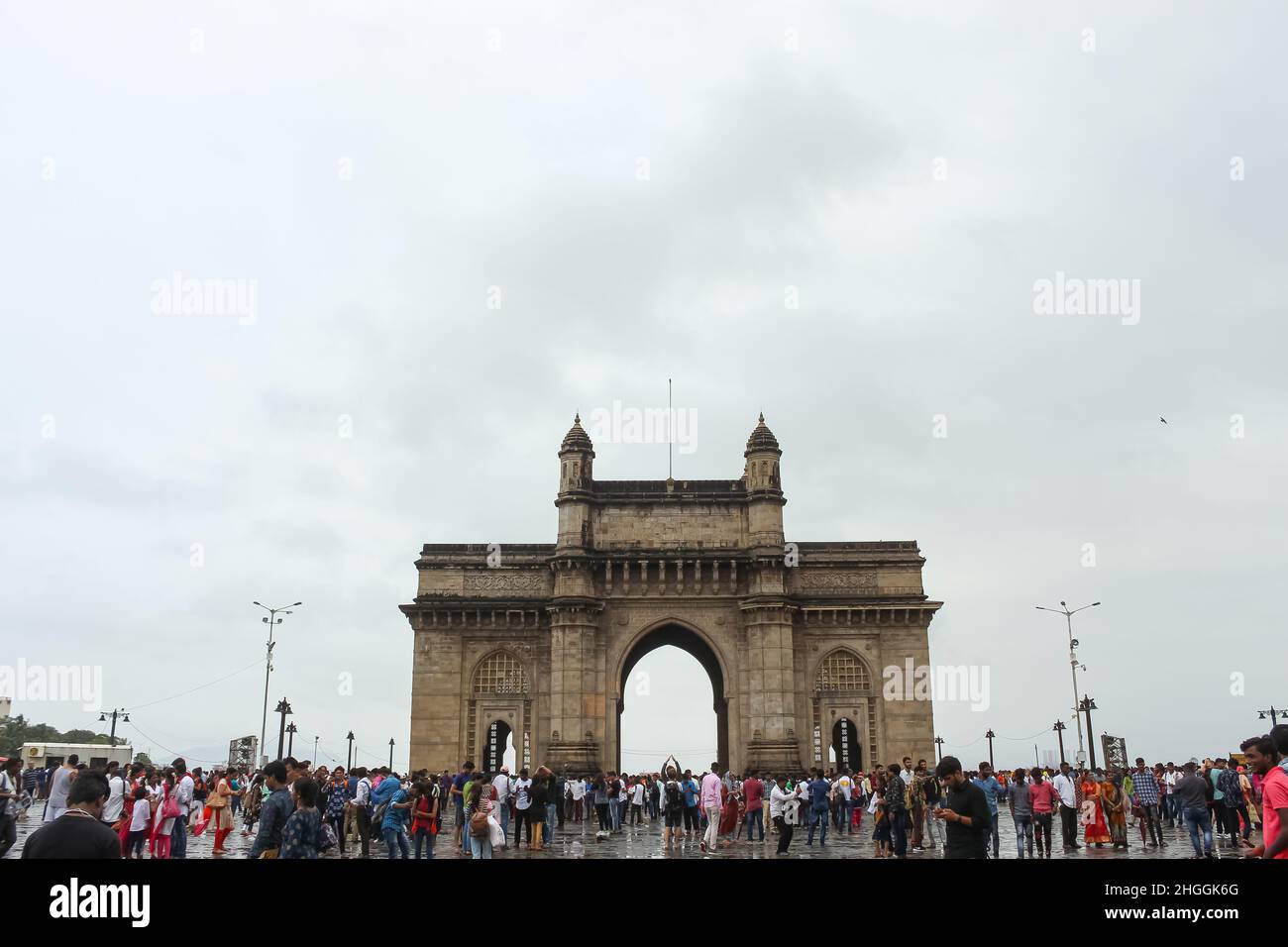 Gateway of India, während Monsoon Mumbai, Maharashtra, Indien. Stockfoto