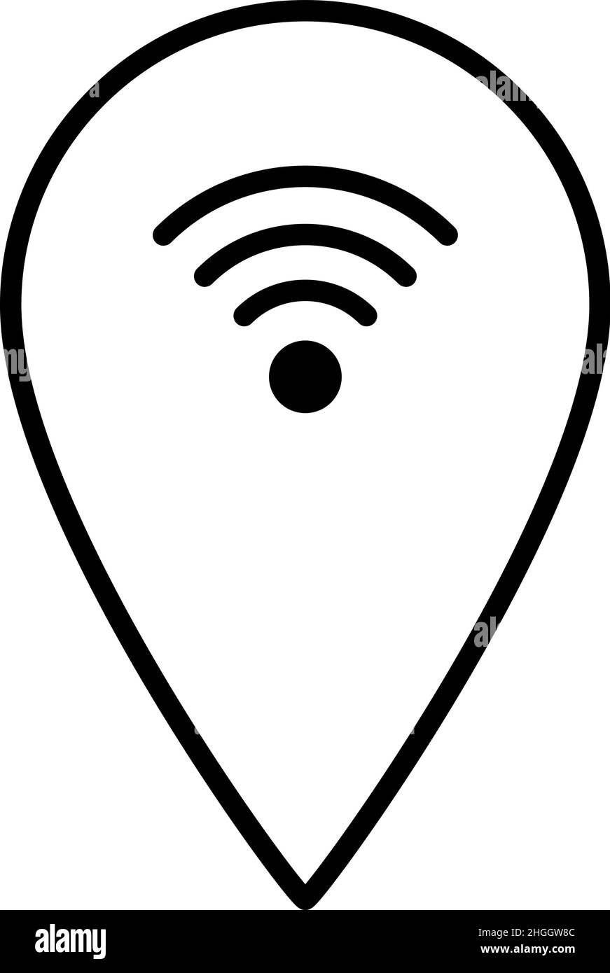 Symbol für WiFi-Standortbeschreibung Vektor Stock Vektor