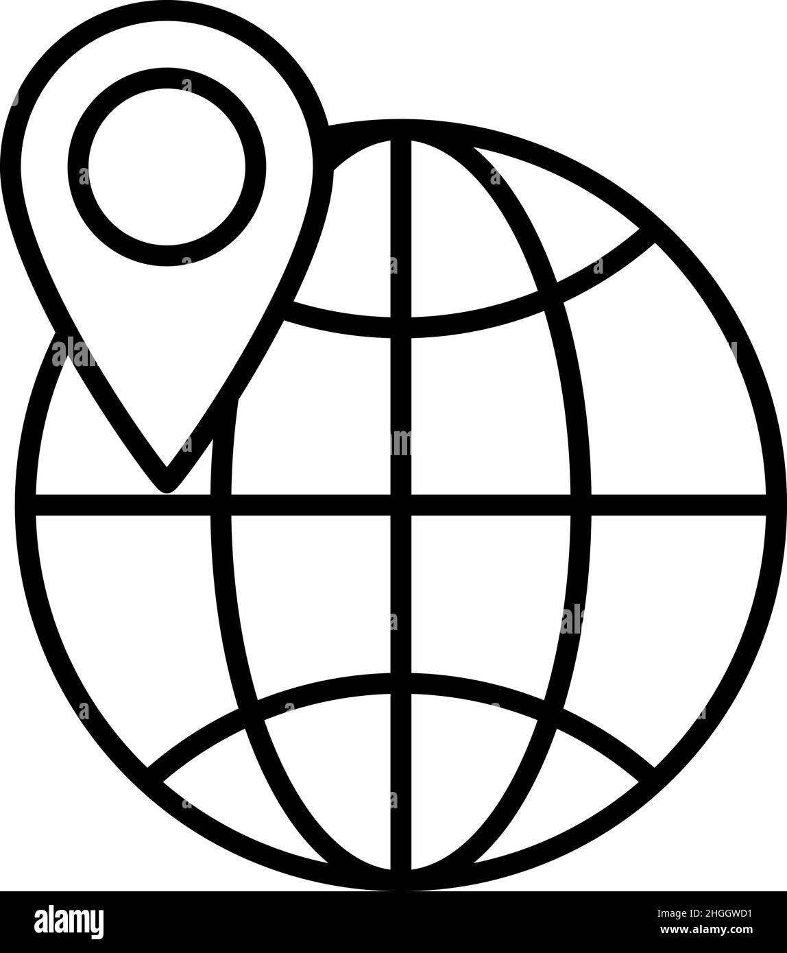 Symbol Für Die Umrissdarstellung Des Globus Stock Vektor