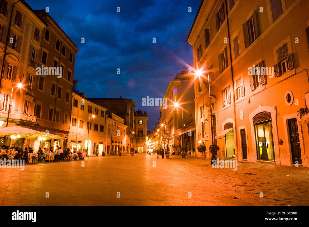 Piazza di San Lorenzo in Lucina am Abend, Italien, Rom Stockfoto