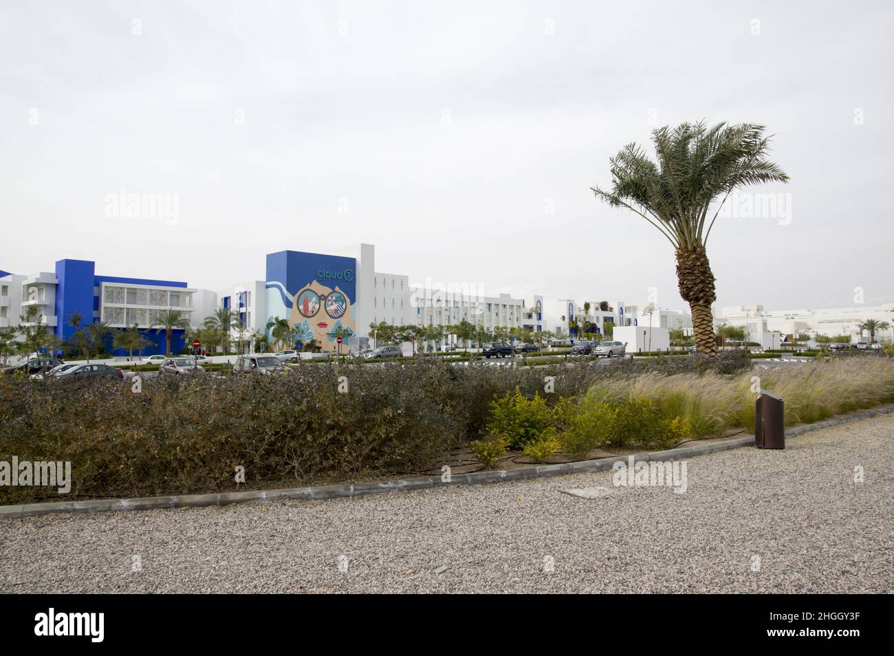 Cloud7 Megaprojekt der Ayla Oasis Development Company in Aqaba, Jordanien für das Ayla Oasis Regenerationsprojekt, das auf die Stadterneuerung und Investitionen abzielt. Stockfoto