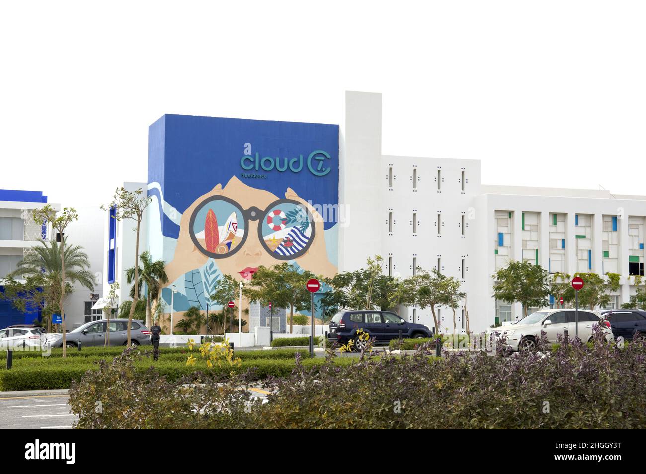 Cloud7 Megaprojekt der Ayla Oasis Development Company in Aqaba, Jordanien für das Ayla Oasis Regenerationsprojekt, das auf die Stadterneuerung und Investitionen abzielt. Stockfoto