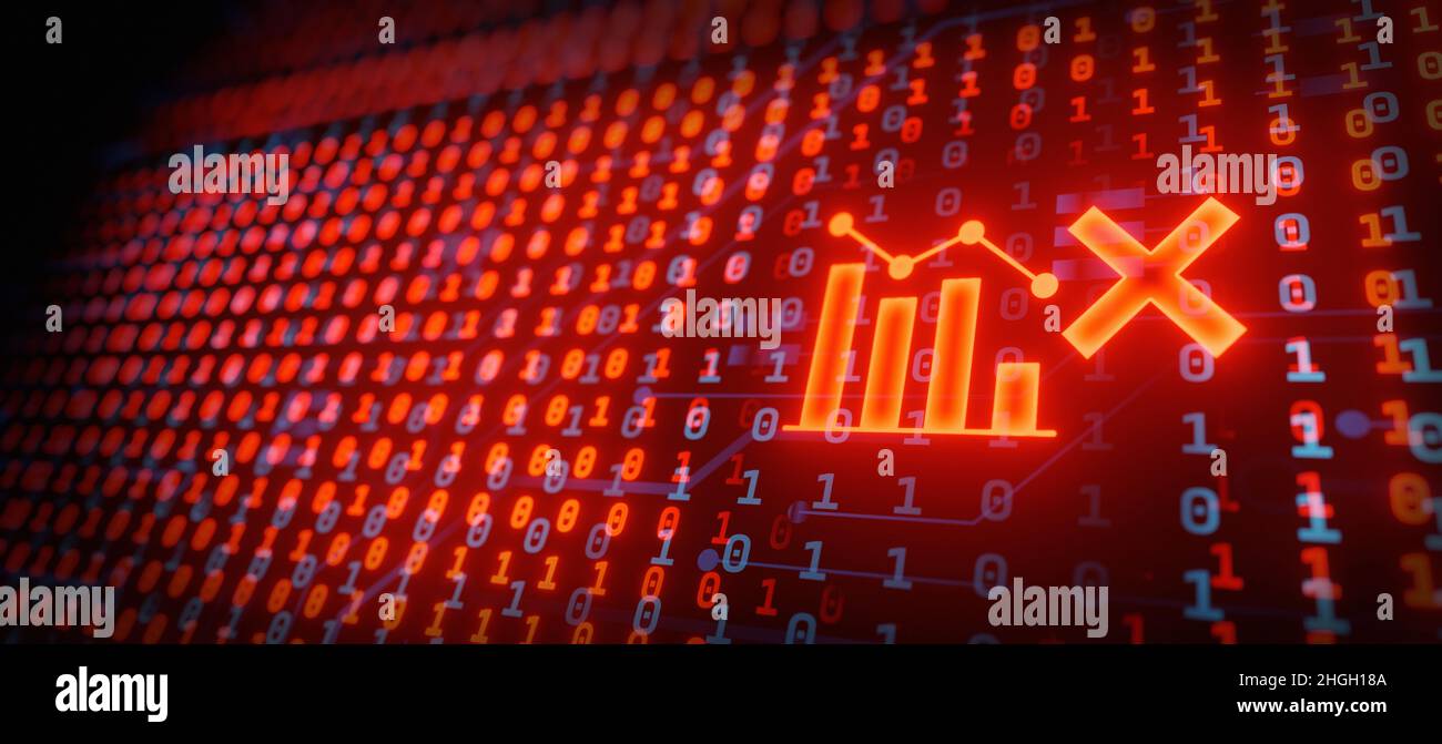 Konzept der globalen Finanzkrise, digitale Börsen-Technologie Stockfoto